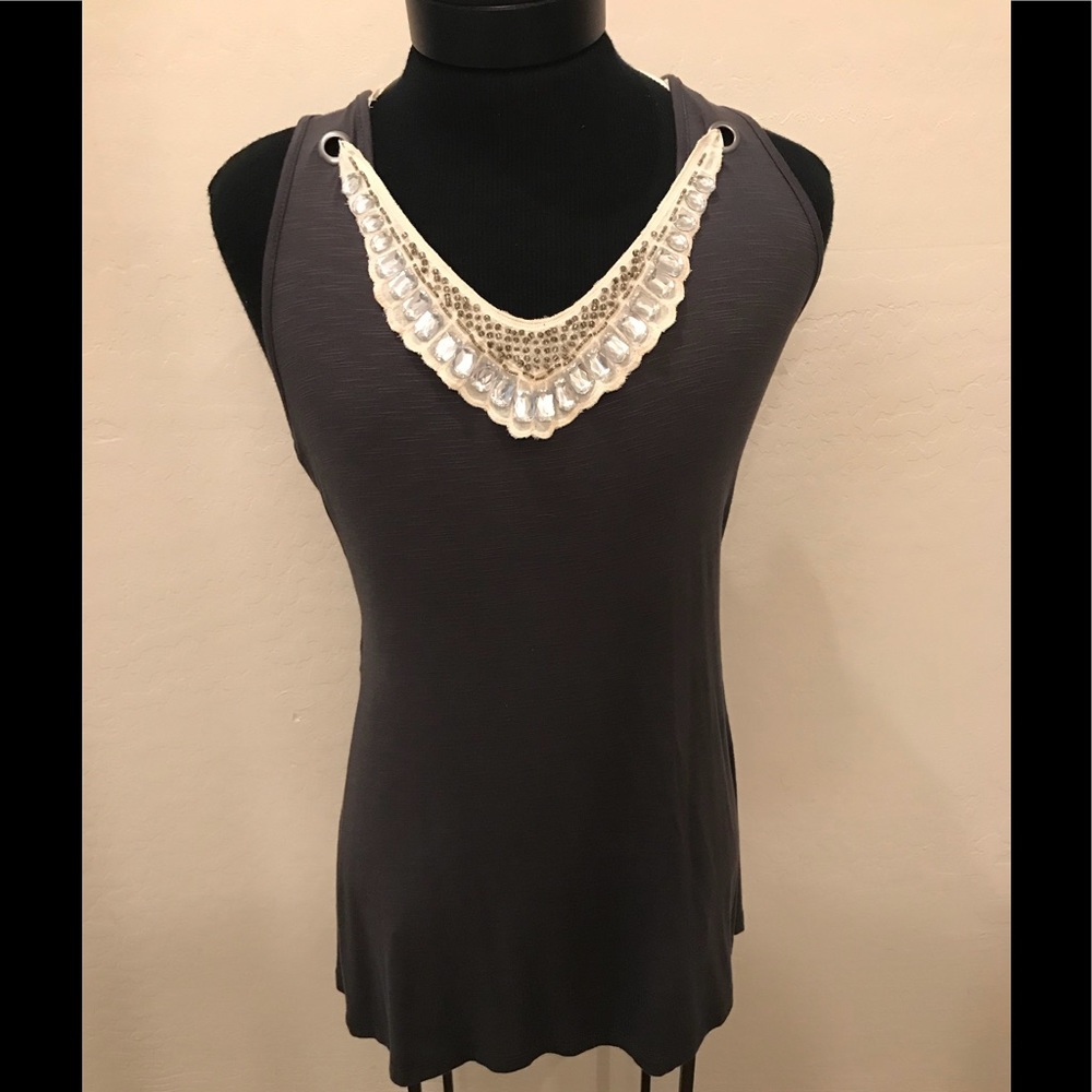 NEW Gray WEST KEI Sz L Tunic Top